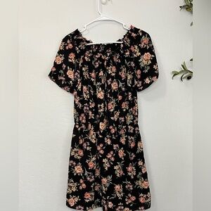 Black Floral Off Shoulder Romper by Gilli